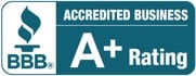 BBB Accredited Business A+ Rating badge